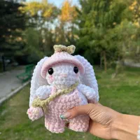 عروسک های دست بافت مخملی و گل روبانی