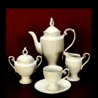 سرویس لورین طرح کرم خط طلا (گلدن لاین) قالب کوئین