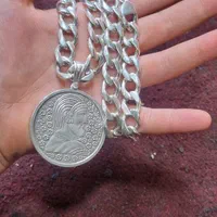 گردنبند نقره ۲۲۰ گرمی همراه با پلاک