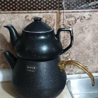 کتری و قوری دسته طلایی تمام گرانیت ریور|قوری، کتری، قهوهساز دستی|اصفهان, ابر|دیوار