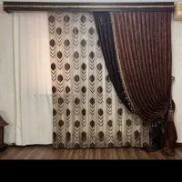 پرده ترک باهمه میله کتیبه زیر پرده ای