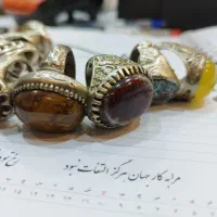 انگشتر شجر فیروزه عقیق و....