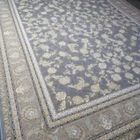 فرش آبی کرم کلاسیک