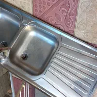 سینک ظرف شویی استیلی دوقلو شیر اهرمی