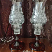 شمعدان کریستال اصل چک با میوه خوری