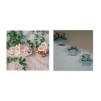 لمونژ مجسمه قدیمی گلدان کریستال دیوارکوب گل برجسته