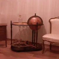 میز دکوری و کنار سالنی چوبی مدل کره