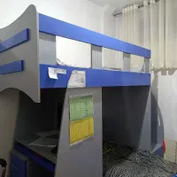 تخت دوطبقه نوجوان دارای میز کامپیوتر