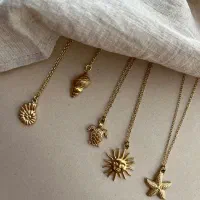 گردنبند رنگ ثابت طلایی دریا