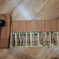 ست ۱۴ تایی مغار با چکش و کیف چرم