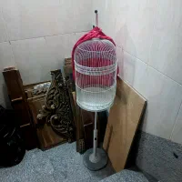 قفس پرنده تمیز فانتزی همراه با کاور قرمز
