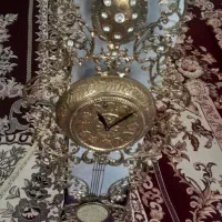 لوستر برنز ۶شعله با ساعت برنز|لوستر و چراغ آویز|میاندوآب, |دیوار