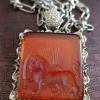 پلاک گردنبند شیر نشان کار دست نقره عیار بالا|جواهرات|کرمانشاه, |دیوار