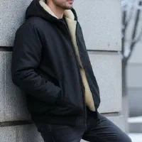 کاپشن مردانه مشکی داخل خز مدل adidas