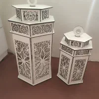 دو عدد فانوس و جا شمعی