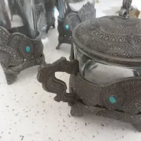 ظروف قدیمی چایخوری قابلمه بشقاب