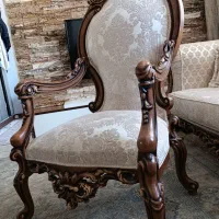 مبل۷نفره تمام چوب راش گرجستان دورو منبت پشت لمسه