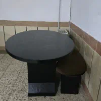 میز عذا خوری شش نفره  همراه یک عدد نیمکت