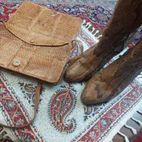 فروش  چکمه و کیف ست پوست مار اصل دست دوز|کیف، کفش، کمربند|تهران, سبلان (لشگر)|دیوار