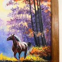 تابلو کقاشی رنگ روغن اسب