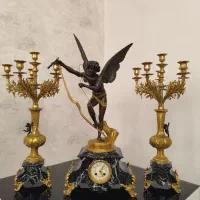 ساعت شمعدانی قدیمی فرانسه، جنس قلع سرب