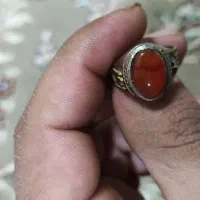 انگشتر یاقوت قرمز با رکاب نقره و عقیق با هم|جواهرات|نجف‌آباد, حومه نجف آباد|دیوار