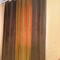 پرده مخمل پانچی با چوپ پرده چوبی