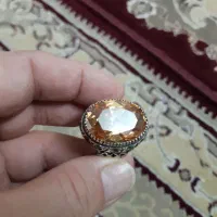 انگشترتپازطلایی با14عددمخراجکاری زبرجدرکاب نقره|جواهرات|قم, آزادگان|دیوار