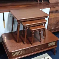 جلومبلی حصیری با عسلی ۴تیکه رنگ فندقی قهوهای|مبلمان خانگی و میز عسلی|قم, قلعه کامکار|دیوار