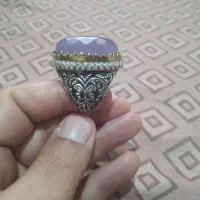 انگشتر درشت  عقیق سوسنی سنگین کلکسیونی