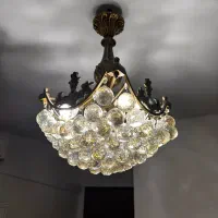لوستر برنز و کریستال ۴ شاخه|لوستر و چراغ آویز|تهران, اقدسیه|دیوار