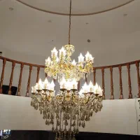 لوستر کلاسیک ۳۶ شاخه کروم آبکاری طلا دو طبقه|لوستر و چراغ آویز|قائمشهر, |دیوار