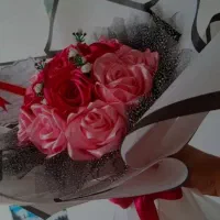 دسته گل روبانی