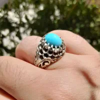 فیروزه نیشابوری اصلی با رکاب دست ساز
