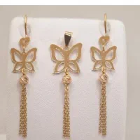 نیم ست طلا مدل پروانه ای با وزن مناسب