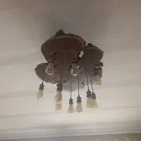 لوستر چوبی/سالم/۱۰ تا لامپ