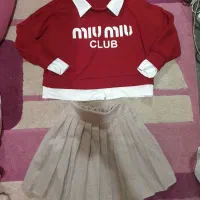 ست دورس توکرکی شومیز میومیو دامن تنیسی کوتاه فوتر