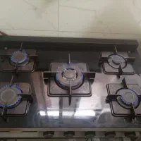 اجاق گاز طرح فر پنج شعله صفحه شیشه ای