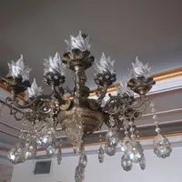 دو عدد لوستر برنز ۱۲و۱۰شاخه|لوستر و چراغ آویز|اسلام‌شهر, |دیوار