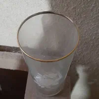 لیوان لب طلایی، بلند شربت خوری، طرح بدنه تک گل