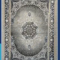 فرش ماشینی ماندگارعایشه کد۱۲۰۲۱ رنگ کرم ابی