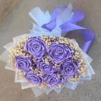 گل رز روبانی وپول آرای ترند سال|گل مصنوعی|گرمی, |دیوار
