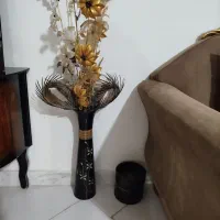 گل کریستال سفید و طلایی