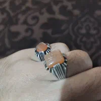 دو عدد انگشتر یمن حکاکی دعا پایه ها فول دست ساز