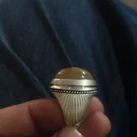 انگشتر نقره جزع باباغوری تک چشم قواره دار|جواهرات|اصفهان, قائمیه|دیوار