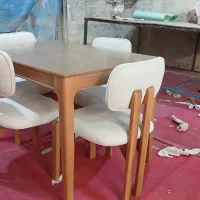 میز و صندلی غذاخوری راش دست‌ساز