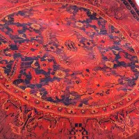 فرش گرد قرمز لاکی درجه یک