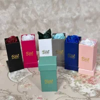 گل رز / روبان ساتن/ تنوع رنگی/ باکس/ بوکت تک شاخه|گل مصنوعی|قدس, هفت جوی|دیوار