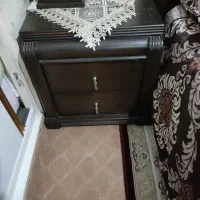 تخت دونفره کاملا سالم با تشک و دوتا پاتختی|تخت و سرویس خواب|نسیم‌شهر, |دیوار