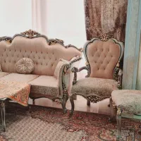 مبل استیل ۹ نفره در حد نو بسیار تمیز باب جهیزیه